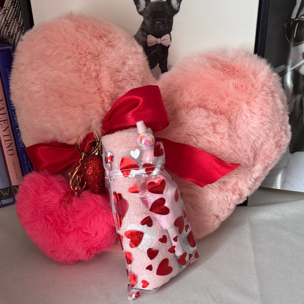 Pink Heart Pillow Accessory Set